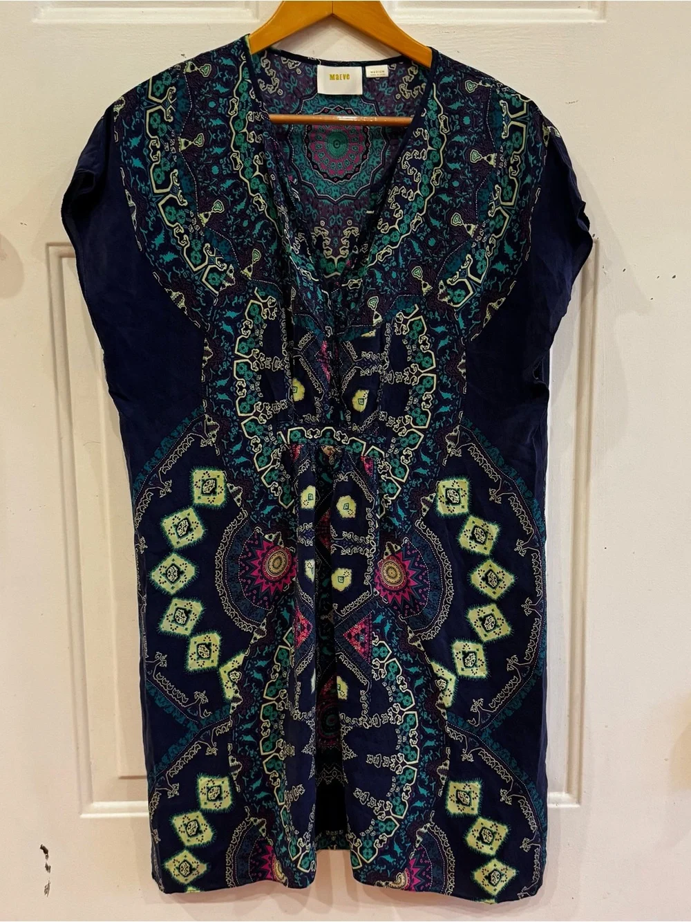 Maeve Anthropologie Medallion 100% Silk Dress Medium
